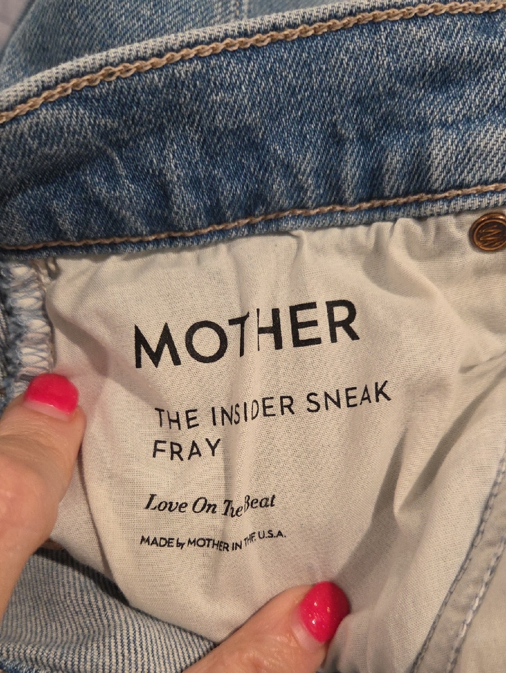 MOTHER The Insider Sneak Fray Jeans In Love On The Boat Size 24! - Picture 6 of 16